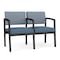 Lesro Lenox 2 Seat Tandem Seating W/ Arm, 43.5 in W 24.5 in L 32 in H LS2103 - alternate 1